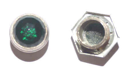 JEWEL, INDICATOR, GREEN, 9/16 TOP X 5/8 OVERALL, 7/16' THREADED DIA-J02G