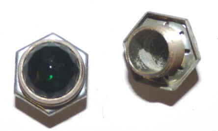 JEWEL, INDICATOR, GREEN, 9/16 TOP X 5/8 OVERALL, 7/16' THREADED DIA-J02G
