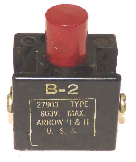 BUTTON, BLANK, R, 5/8 X 3/4 TOP, 2 N.O./ 2 N.C CONTACTS, AH & H # 27900 B2R