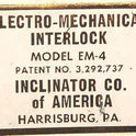 INTERLOCK, RIGHT HAND, AS SHOWN, INCLINATOR # EM-4
