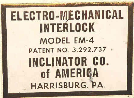 INTERLOCK, RIGHT HAND, AS SHOWN, INCLINATOR # EM-4