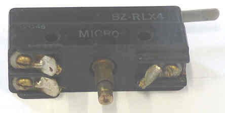 SWITCH, MICRO, SPDT, PIN ,MANUAL RESET, 15A, 125VAC  MICROSWITCH # BZ-RLX4