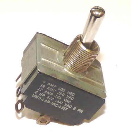 SWITCH, TOGGLE, 3PST, 17 AMP @ 125 VAC QUICK CONNECT TERMINALS CARLING # 2LMY9
