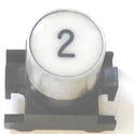 BUTTON, TOP, WHITE WITH BLACK HORIZONATAL # 2 ARMOR # B761007