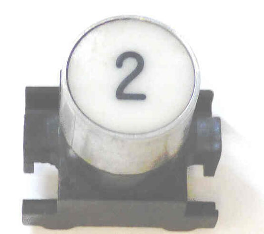 BUTTON, TOP, WHITE WITH BLACK HORIZONATAL # 2 ARMOR # B761007