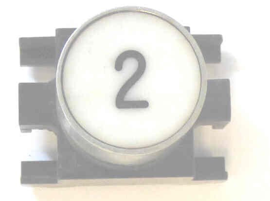 BUTTON, TOP, WHITE WITH BLACK HORIZONATAL # 2 ARMOR # B761007