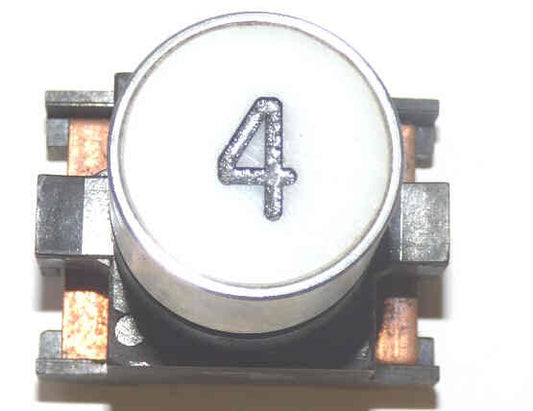BUTTON, TOP, WHITE WITH BLACK HORIZONATAL # 4 ARMOR # B761007
