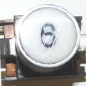 BUTTON, TOP, WHITE WITH BLACK HORIZONATAL # 6 ARMOR # B761007