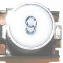 BUTTON, TOP, WHITE WITH BLACK HORIZONATAL # 9 ARMOR # B761007