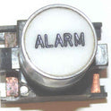 BUTTON, TOP, WHITE WITH BLACK HORIZONATAL ALARM ARMOR # B761007