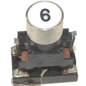 BUTTON, ASSEMBLY, WHITE WITH BLACK # 6 HORIZONTAL  ARMOR # B761003