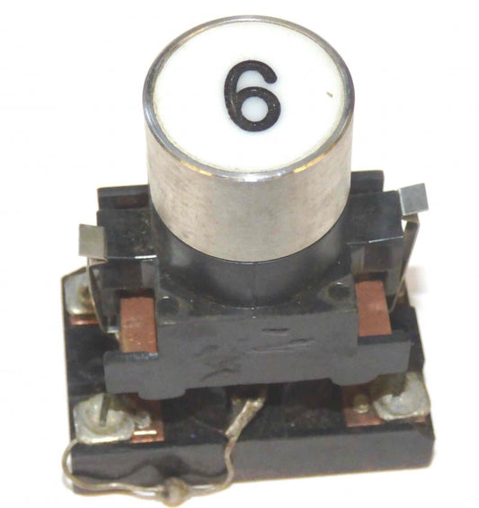 BUTTON, ASSEMBLY, WHITE WITH BLACK # 6 HORIZONTAL  ARMOR # B761003