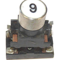 BUTTON, ASSEMBLY, WHITE WITH BLACK # 9 HORIZONTAL  ARMOR # B761003
