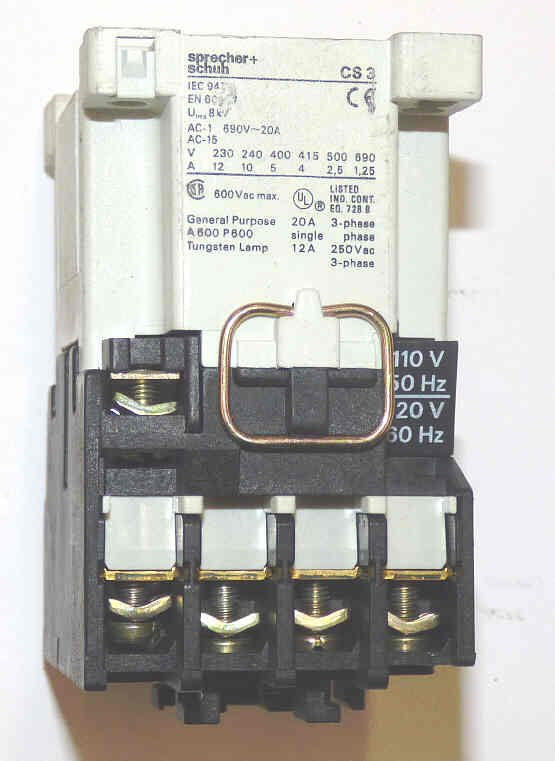CONTACTOR, MINI, 4NO CONTACTS, 110 VdC COIL SPRECHER & SCHUH CS3-40-110