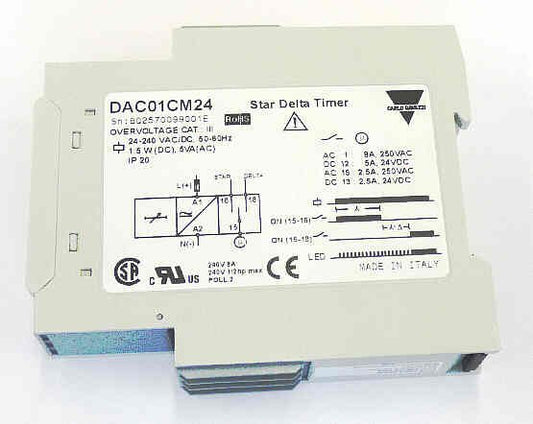 RELAY TIME DELAY STAR DELTA 24-240VAC/DC 50/60HZ DAC01CM24