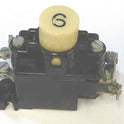 BUTTON, ASSEMBLY, WHITE. MARKED # 6, CURTIS # T1428 2