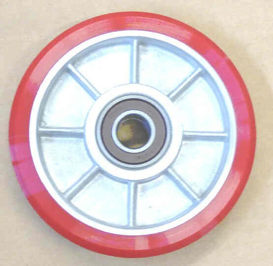 WHEEL, ROLLER GUIDE, OEM REPLACEMENT, 6 ELSCO, RED POLY HEAVY DUTY