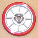 WHEEL, ROLLER GUIDE, OEM REPLACEMENT, 6 ELSCO, RED POLY HEAVY DUTY