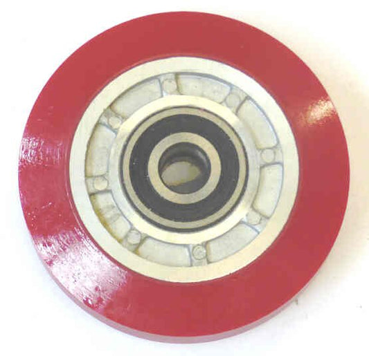 WHEEL, ROLLER GUIDE, RED POLY, HEAVY DUTY 3.25, .472 BORE, ELSCO