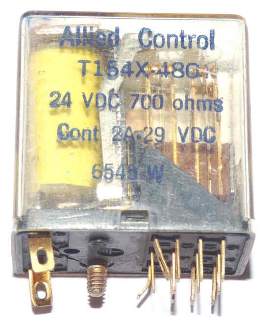 RELAY, DPDT, 24 VDC, 700 OHM COIL, ALLIED # 154X 480