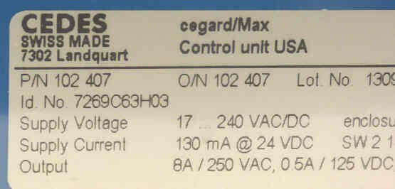 GATEKEEPER 3D  CONTROL UNIT ASSEMBLY ADAMS A850G7-P1