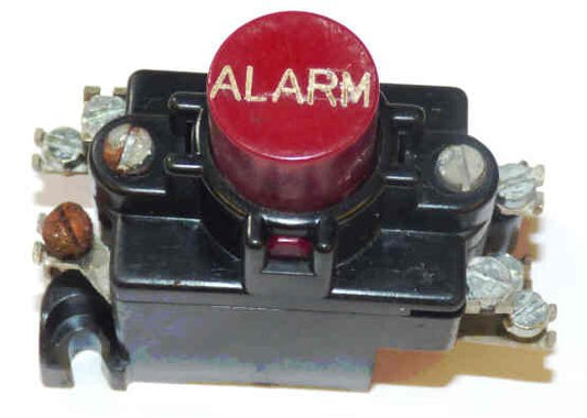BUTTON, ASSEMBLY, RED, MARKED ALARM CURTIS # T1428 2