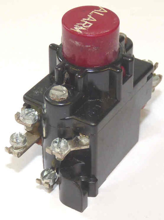 BUTTON, ASSEMBLY, RED, MARKED ALARM CURTIS # T1428 2