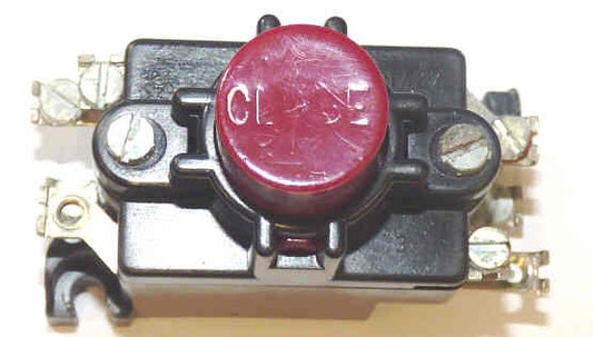 BUTTON, ASSEMBLY, RED, MARKED CLOSE CURTIS # T1428 2