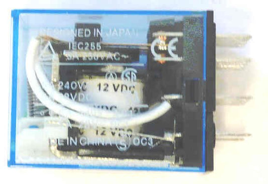 RELAY, ICE CUBE 4PDT, 12 VDC, WITH INDICATOR, OMRON # MY4N-J-12VDC