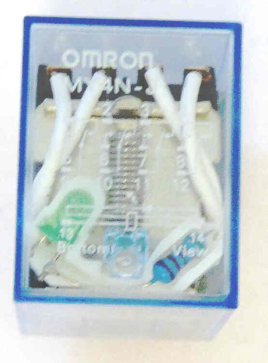 RELAY, ICE CUBE 4PDT, 12 VDC, WITH INDICATOR, OMRON # MY4N-J-12VDC