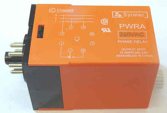 RELAY, 3 PHASE, MONITORING, 220 VAC, 11 PIN CROUZET SYRELEC  # PWRA220A