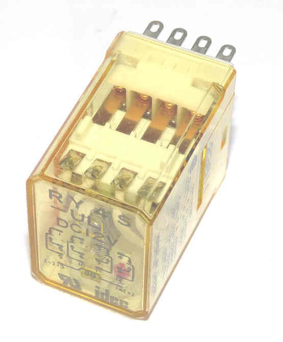 RELAY, 4PDT ICE CUBE, 12 VDC, NEON  IDEC # RY4S-U-12DC