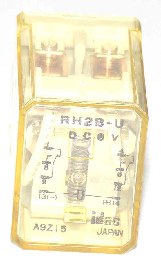 IDEC DPDT RELAY, 6 VDC, 8 PIN, IDEC # ID-RH2B-U-DC6V