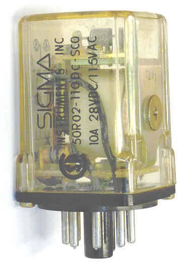 RELAY, 110 DC 50R02-110DC-SCO FORM C, 8 PIN OCTAL,SIGMA 50R02-110DC-SCO