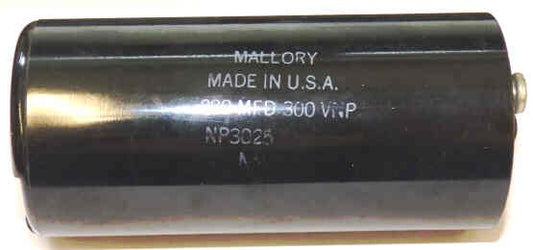 CAPACITOR, CG TYPE, 100 MFD @ 300VDC, NON-POLARIZED TYPICAL MARKING NP3014A