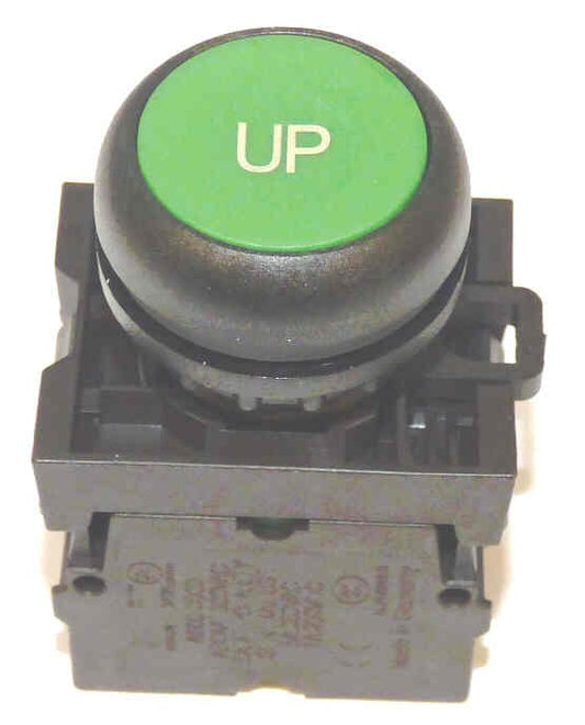 PUSHBUTTON, GREEN, MARKED UP, 2 N.O. / 1 N.C. CONTACT EATON CUTLER HAMMER