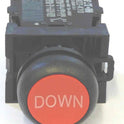 PUSHBUTTON, RED, MARKED DOWN, 2 N.O. / 1 N.C. CONTACT EATON CUTLER HAMMER