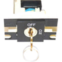 SWITCH. KEYED, ON-OFF, SQUARE, HORIZONTAL, V7 FIXTURES, DOVER # 9746110
