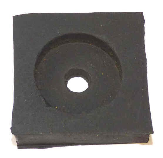 BUMPER, RUBBER, 1 5/8 SQUARE X 7/16 WITH ROUND RECESS PEELLE # 061