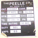 MOTOR, CAM, 3 PHASE, 220 VAC, 10 LBS IN TORQUE PEELLE # 233060