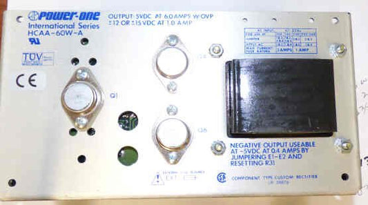 POWER SUPPLY, 100-240V INPUT, 24V @ 4.8 A OUTPUT POWER ONE # HCAA-60W-A