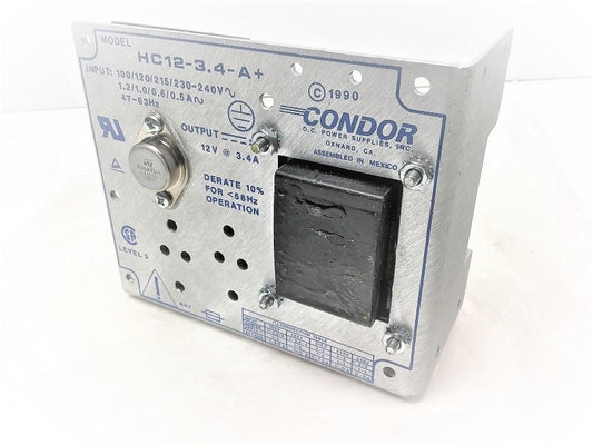 POWER SUPPLY, 100-240V INPUT, 12V @ 3.4 A OUTPUT CONDOR # HC12-3.4-A+