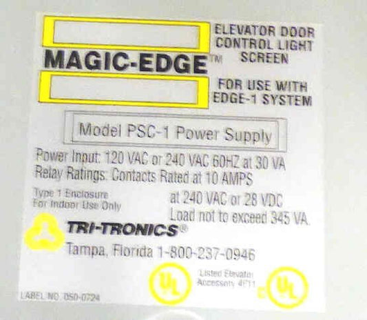 POWER SUPPLY,120-240VAC INPUT, MAGIC EDGE TRI-TRONICS # PSC-1