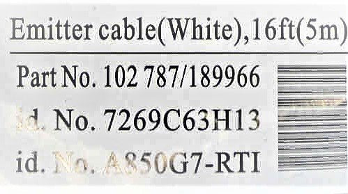 CABLE, EMITTER, 16 FEET, WHITE PLUG FOR CEDES EDGE SCHINDLER # 7269C63H13