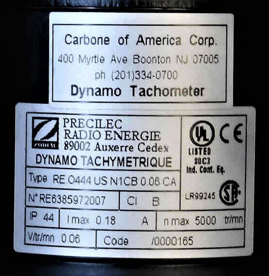 TACHOMETER GENERATOR, RADIO ENERGIE # REO444USNICB0.06CA