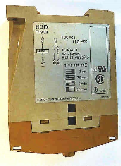 TIMER, 3 SECOND TO 30 MINUTE, SPDT 110VDC OMRON # H3D