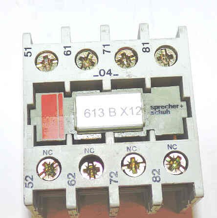 CONTACT, AUXILLARY, 4 N.C.CONTACTS SPRECHER & SCHUH, OTIS # 613BX12