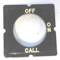 HALO, SQUARE KEYED SWITCH, BLACK, MARKED OFF-ON-CALL IN WHITE ADAMS # A449B119