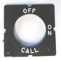 HALO, KEYED SWITCH, BLACK, MARKED OFF-ON-CALL IN WHITE ADAMS # A449B119