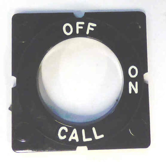 HALO, KEYED SWITCH, BLACK, MARKED OFF-ON-CALL IN WHITE ADAMS # A449B119